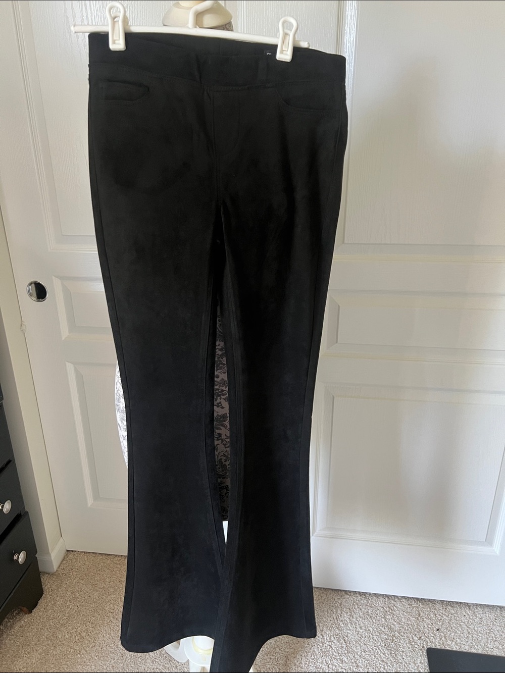 Blank NYC Black Suede-Look Flare Jeans